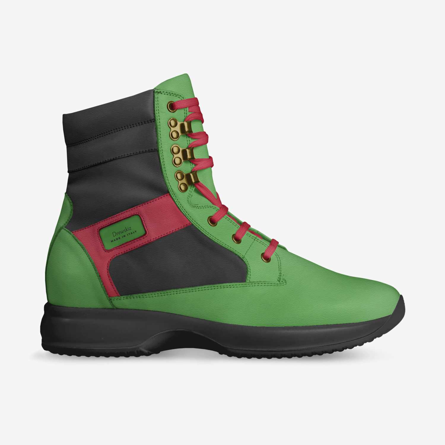 Green Milez RBG custom made in Italy shoes by Andrew Stadeker | Side view