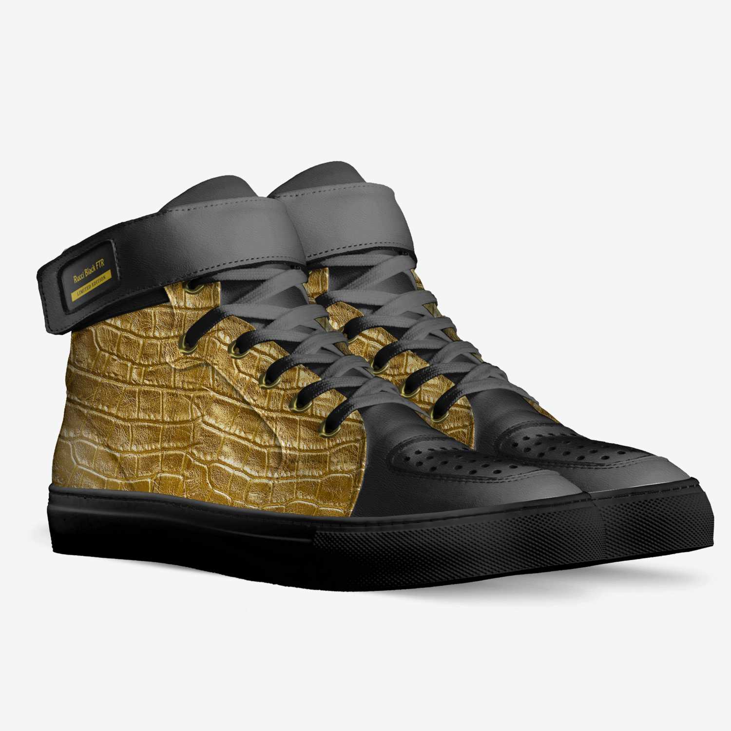 Rucci Black FTR custom made in Italy shoes by Heracio Valentino Dillingham | Double view