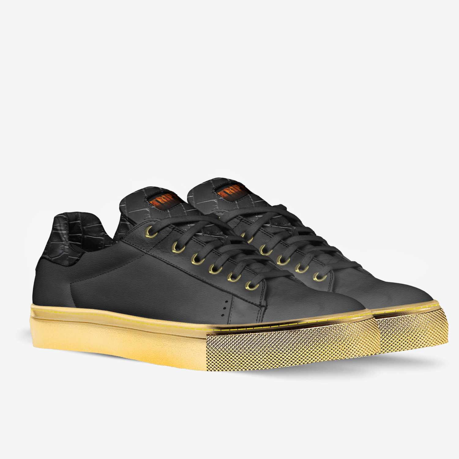 GOLD RUSH custom made in Italy shoes by Rachel Ekinde | Double view