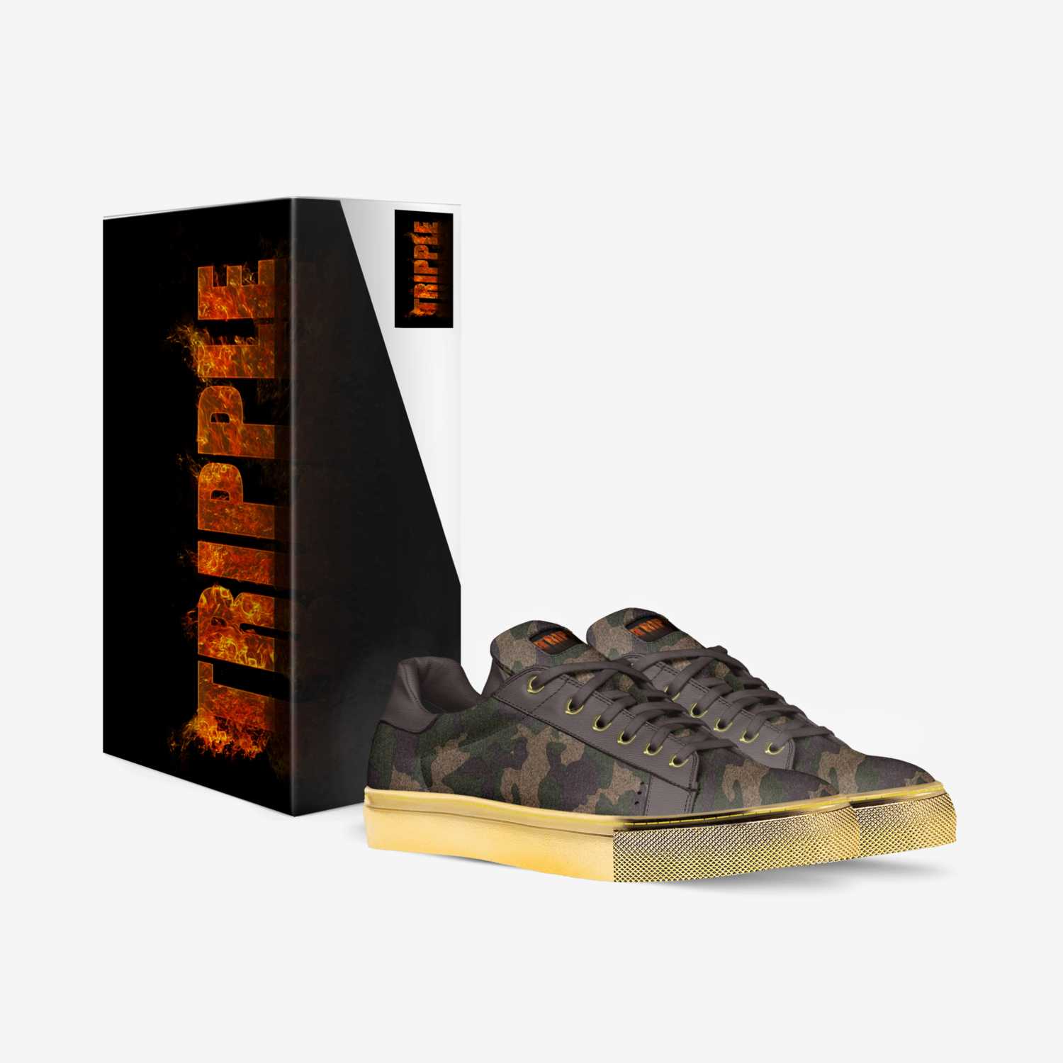 TRIPPLE_Camo custom made in Italy shoes by Rachel Ekinde | Box view