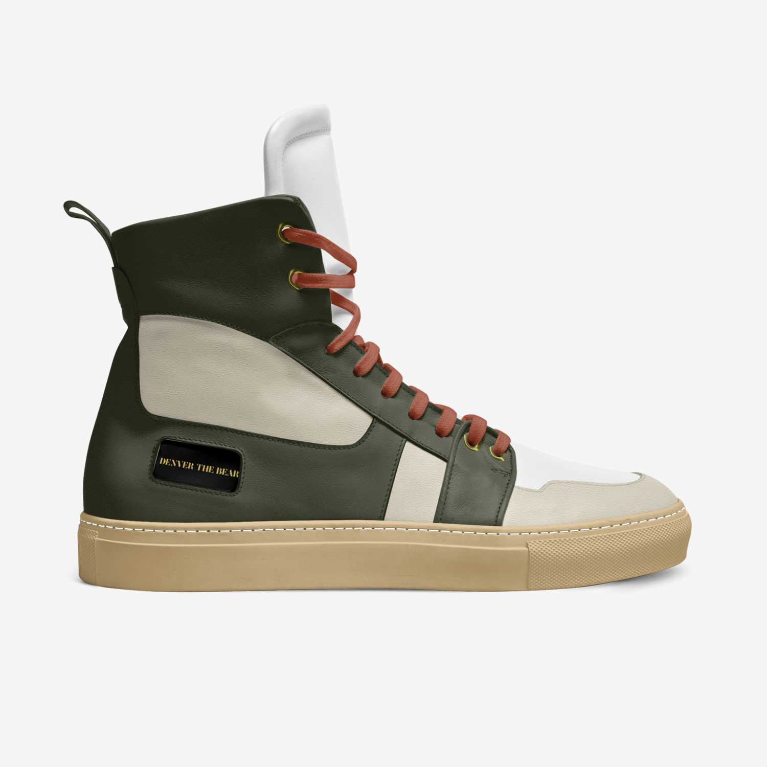 Dtb ultra high top custom made in Italy shoes by Slippyninja Collins | Side view
