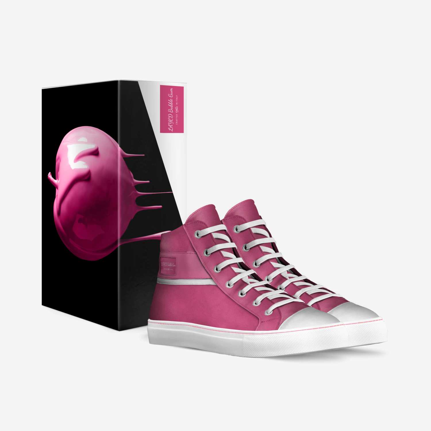 LAYCD Bubble Gum custom made in Italy shoes by Celedrick Brown | Box view