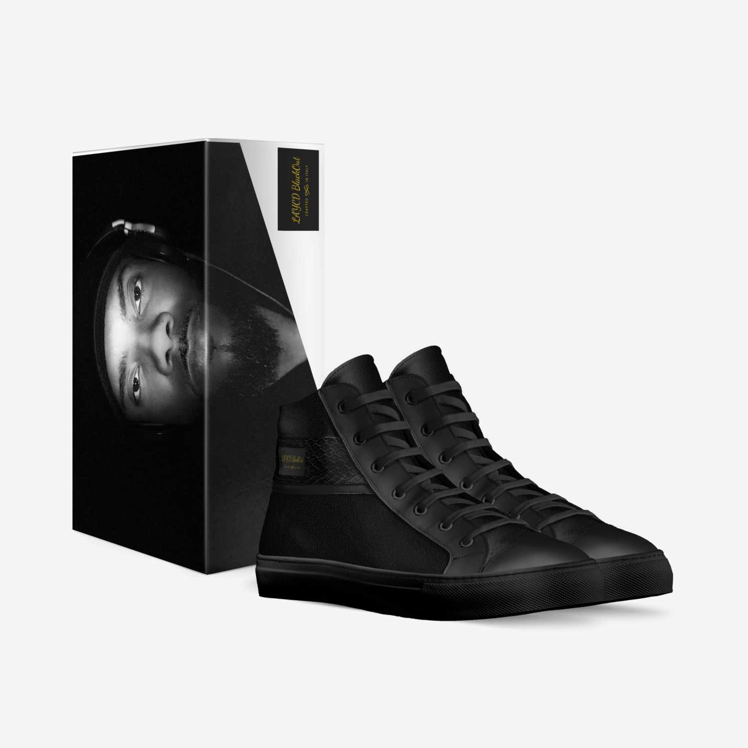 LAYCD BlackOut custom made in Italy shoes by Celedrick Brown | Box view