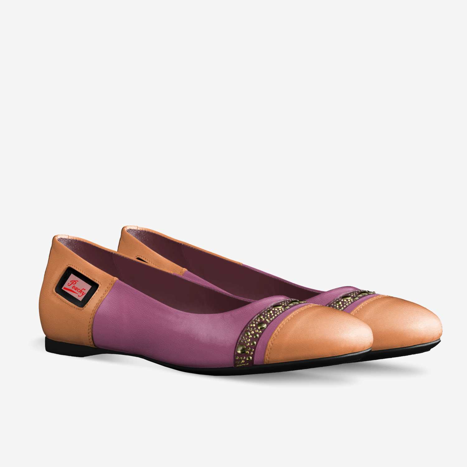 Peachy custom made in Italy shoes by Sherae Love | Double view