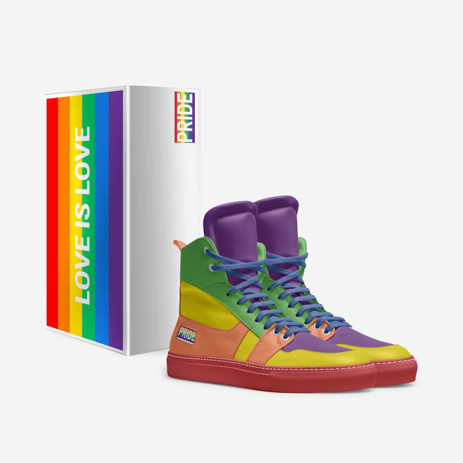 Love Rainbow custom made in Italy shoes by Dana Myers | Box view