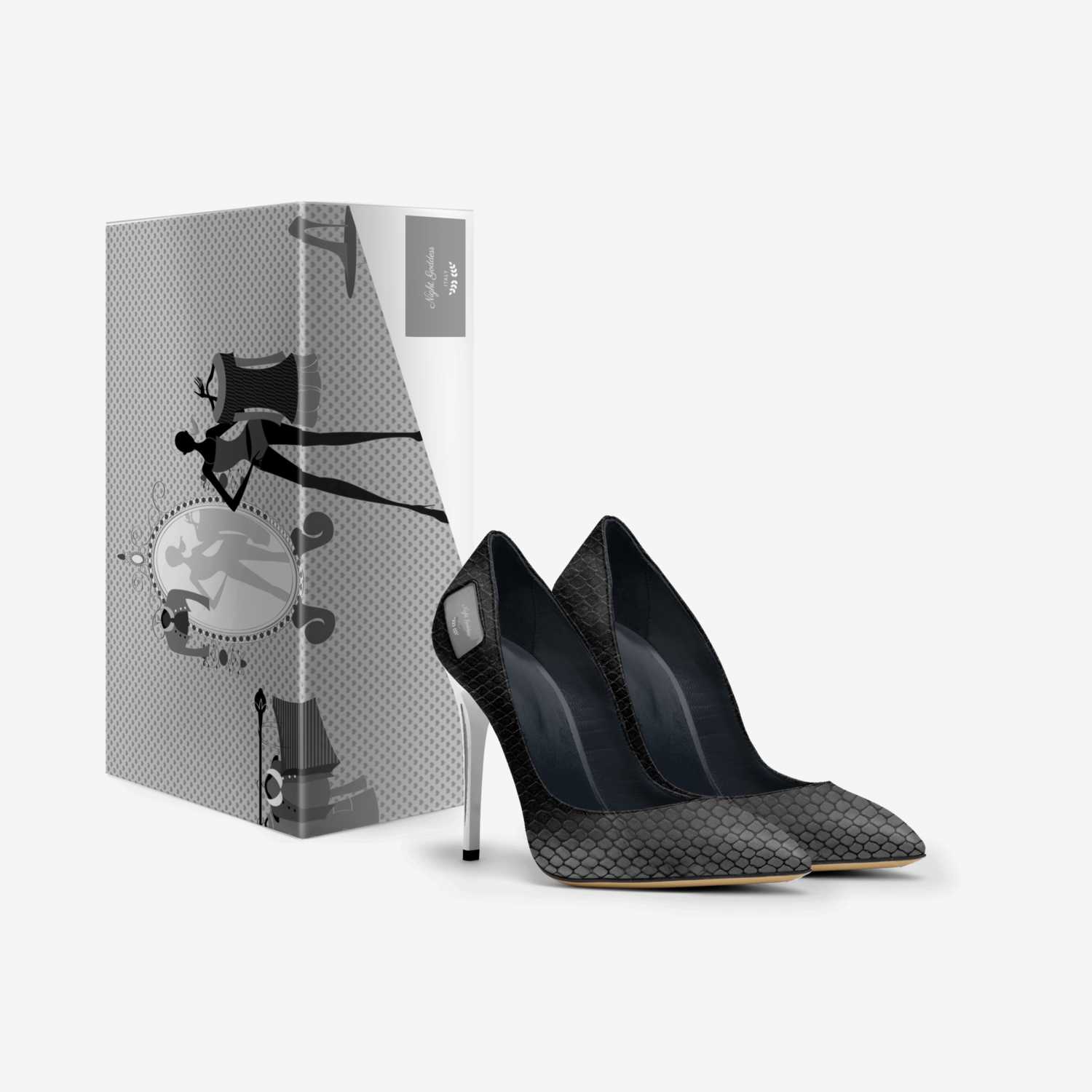 Night Goddess custom made in Italy shoes by Latotsha Gwynn | Box view