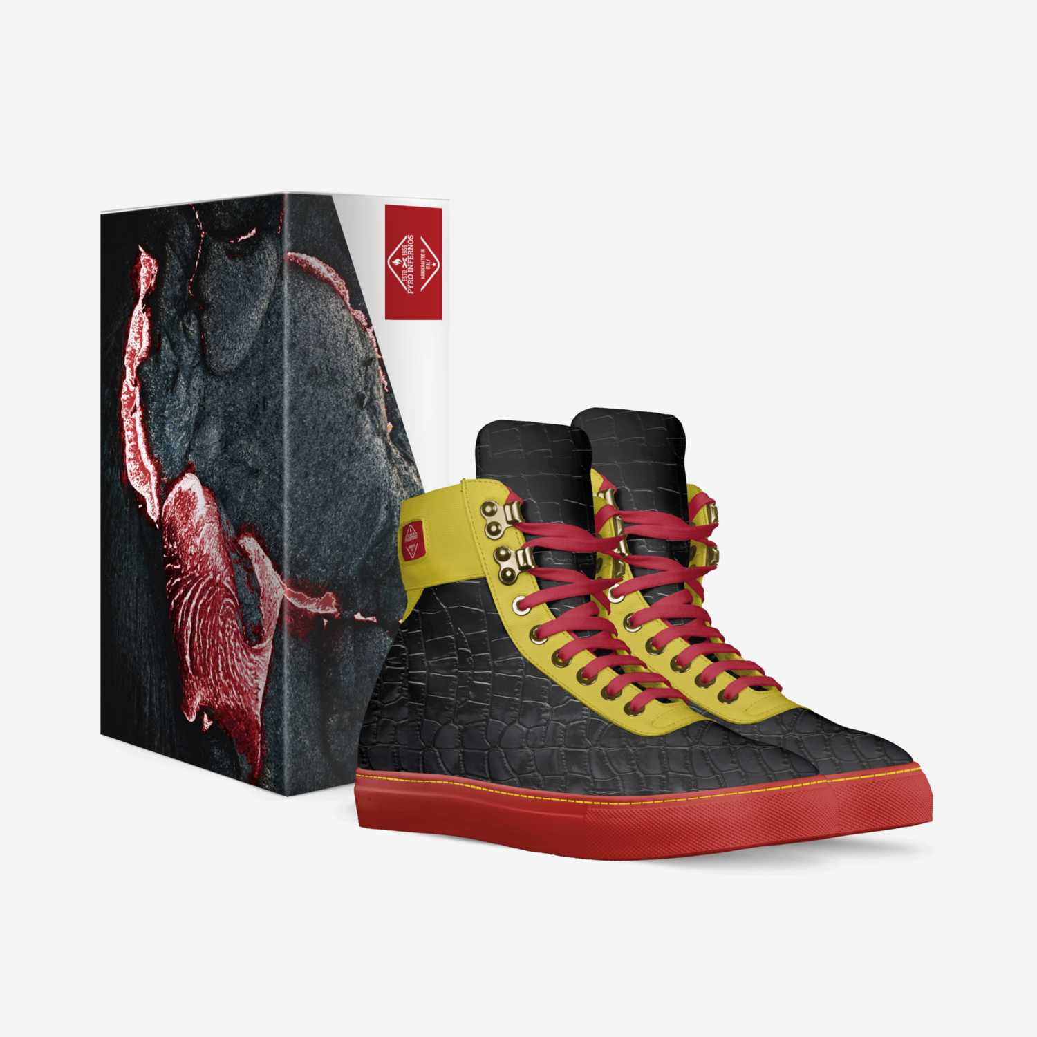 Pyro infernos  custom made in Italy shoes by Roman Campbell | Box view