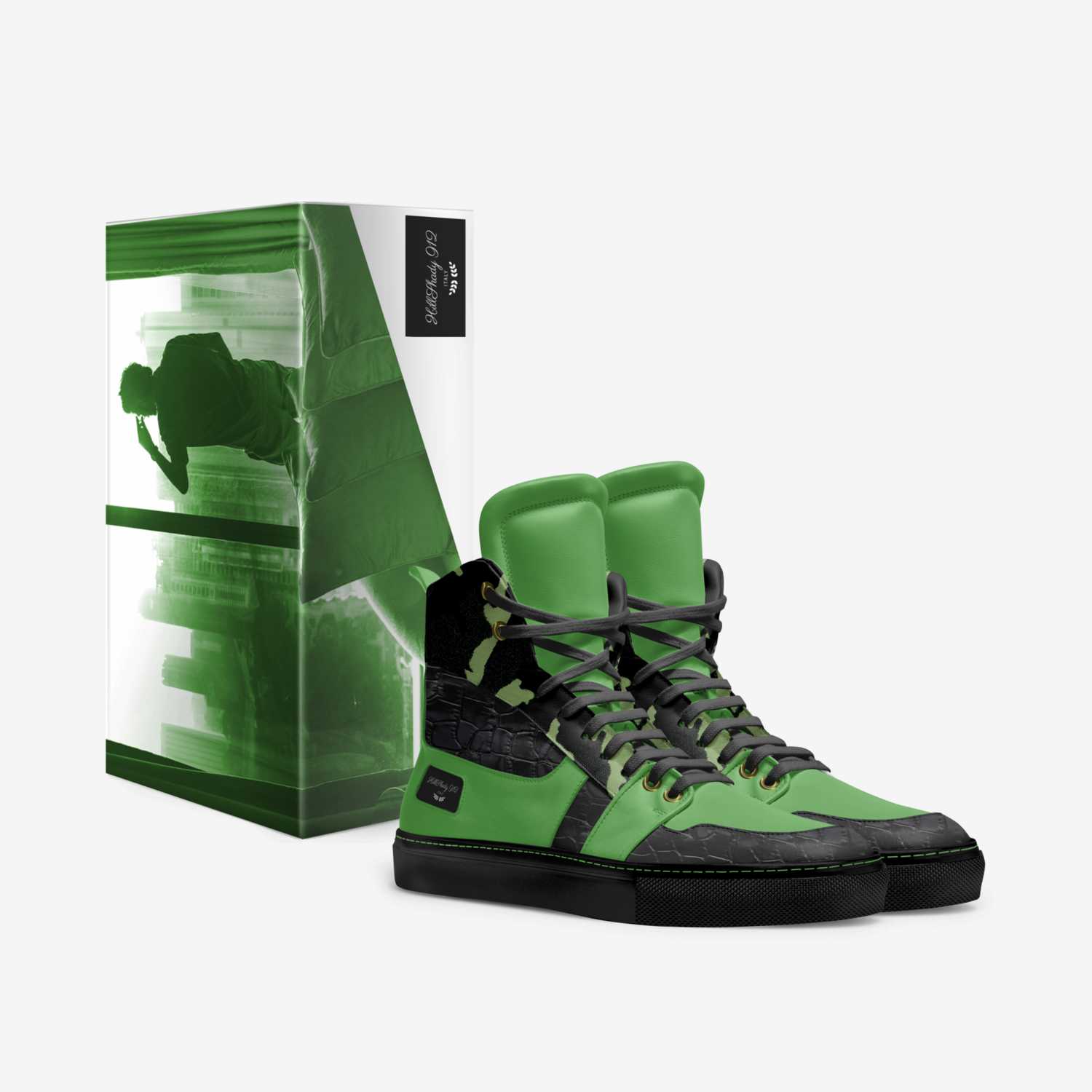 HillShady 912 custom made in Italy shoes by DeAundre Perry | Box view