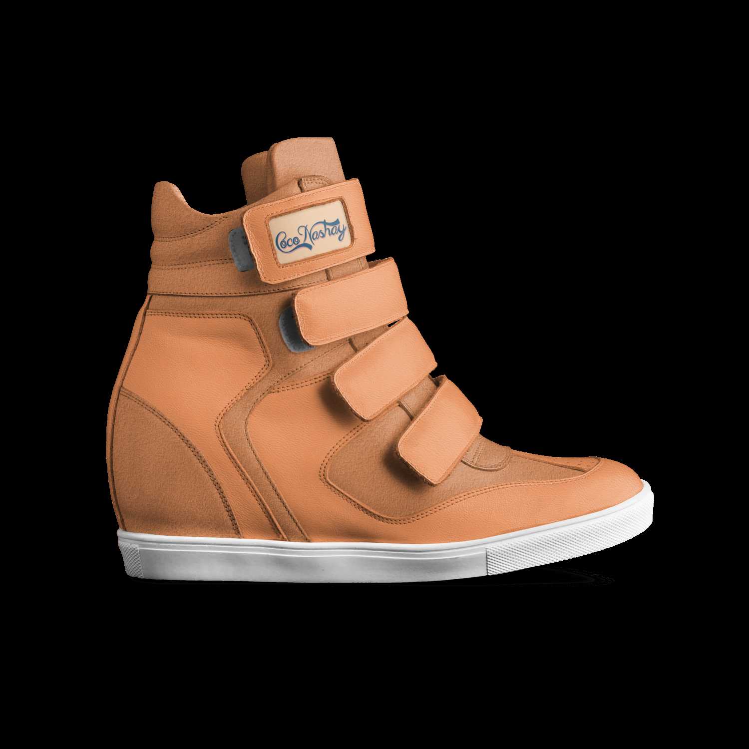 Orange wedge sneakers top