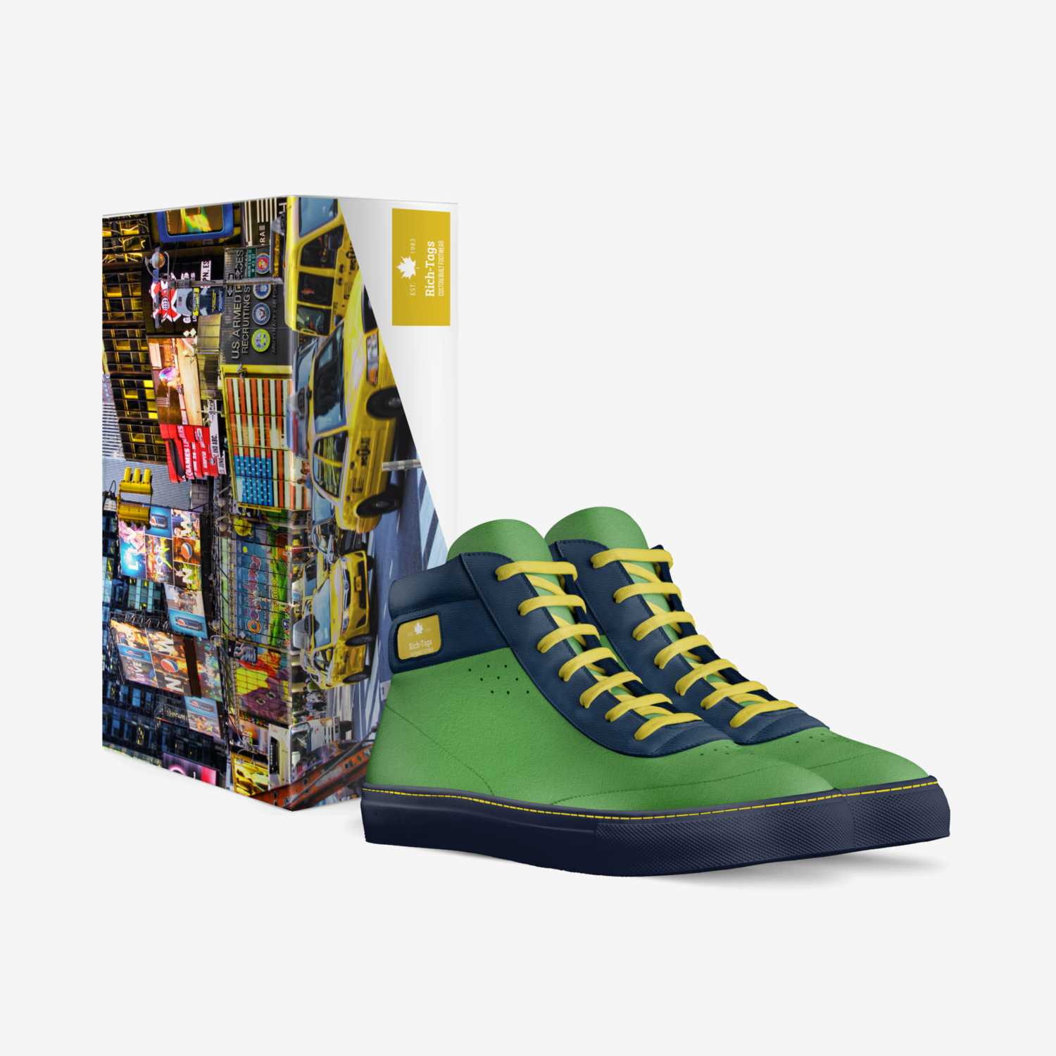 Rich-Tags custom made in Italy shoes by Alfonya Mccray | Box view