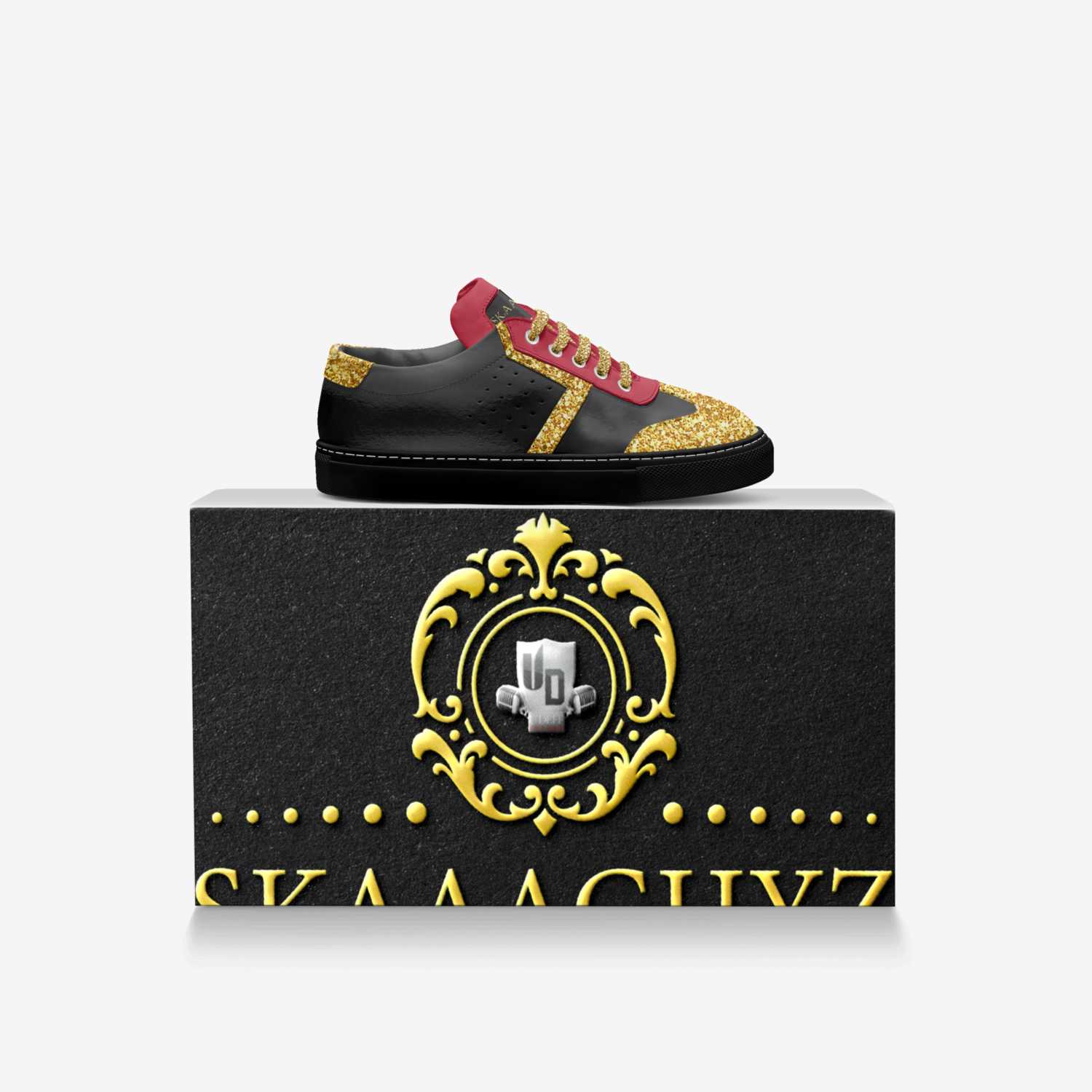 SKAAACHYZ custom made in Italy shoes by Curtis Knight | Over box view