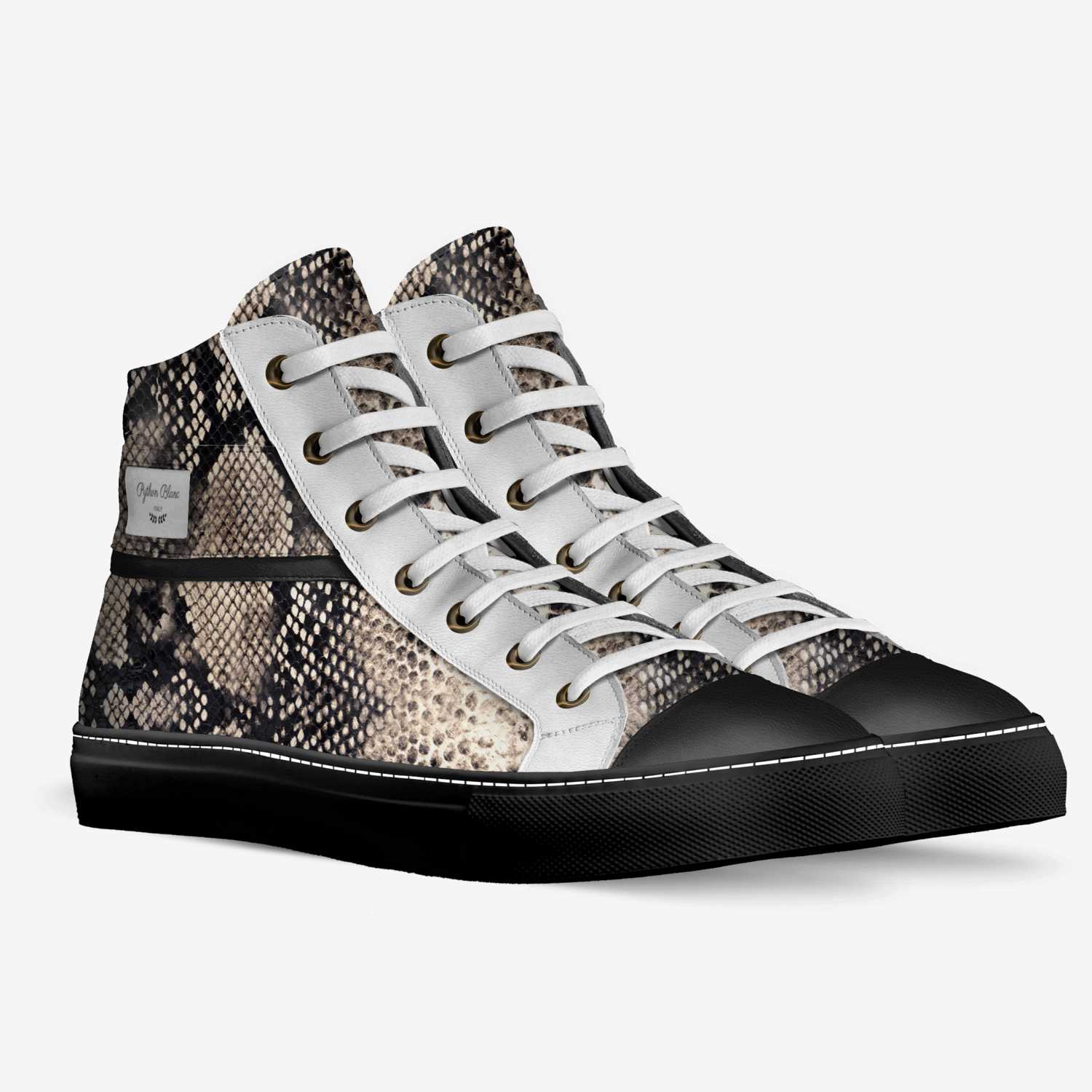 Python Blanc custom made in Italy shoes by Lakendra Norman | Double view