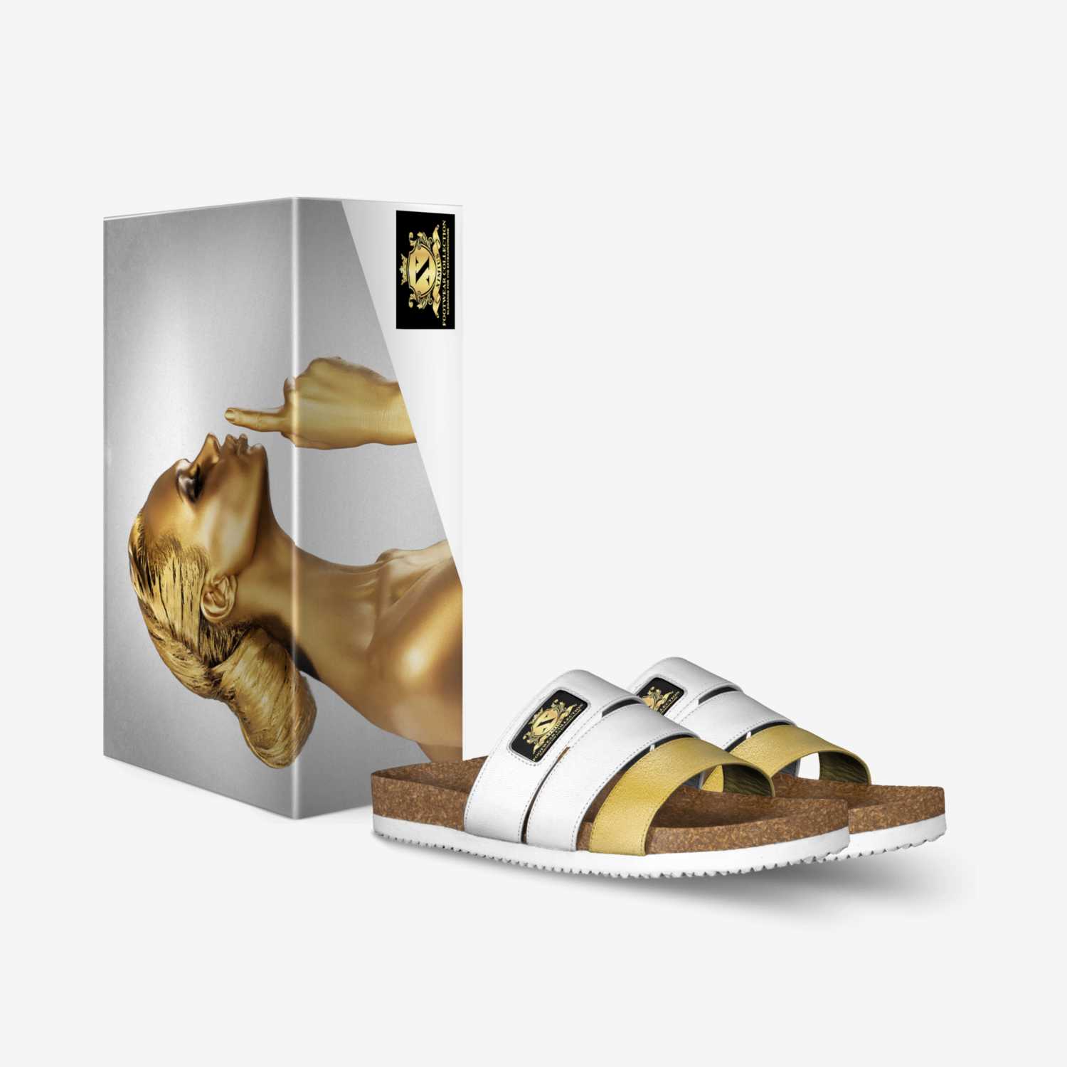 Goldii/ Wht custom made in Italy shoes by Christia Diaz | Box view