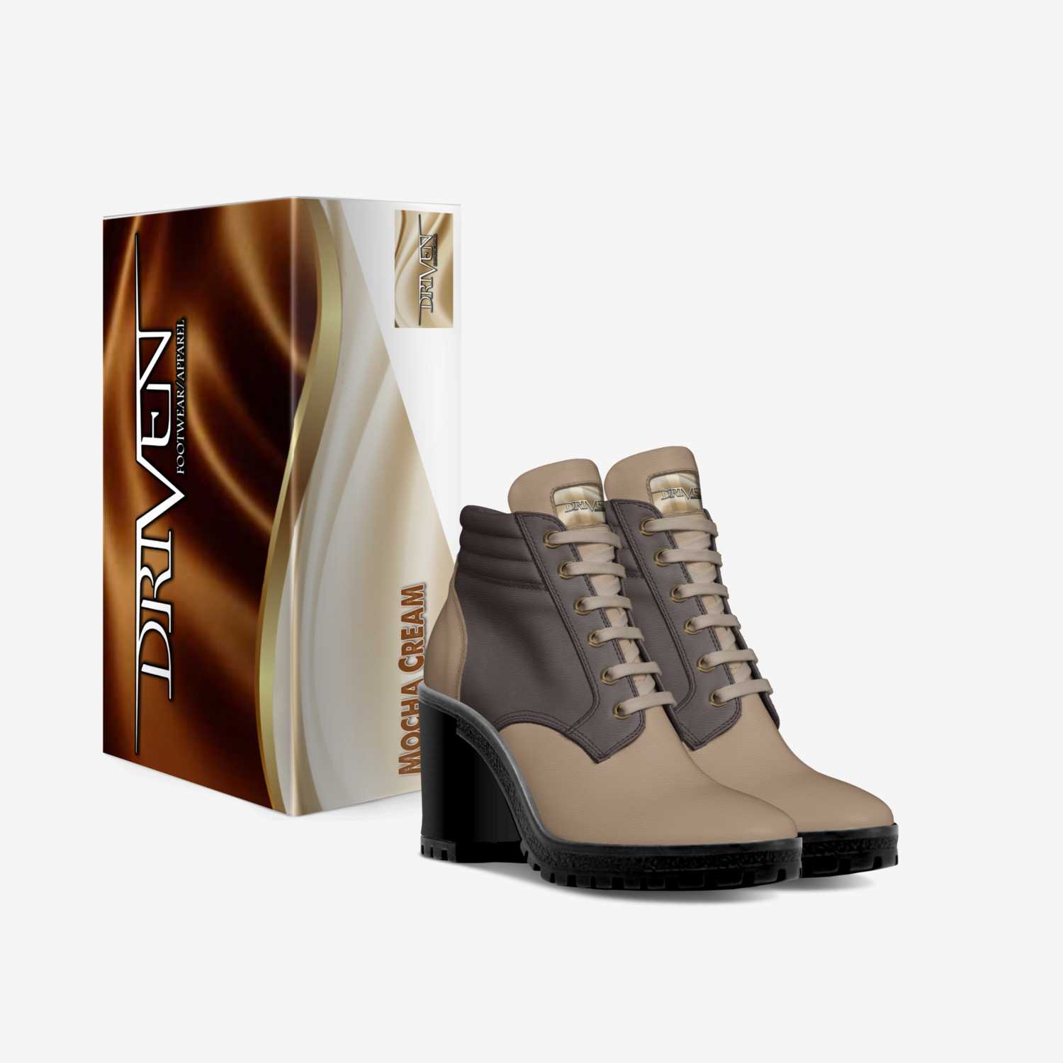 driven mocha cream custom made in Italy shoes by Jason Oberly | Box view