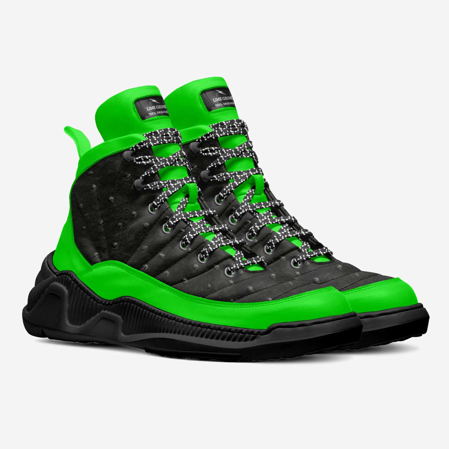 Lime Grind custom made in Italy shoes by Krist Taylor Johnson | Double view