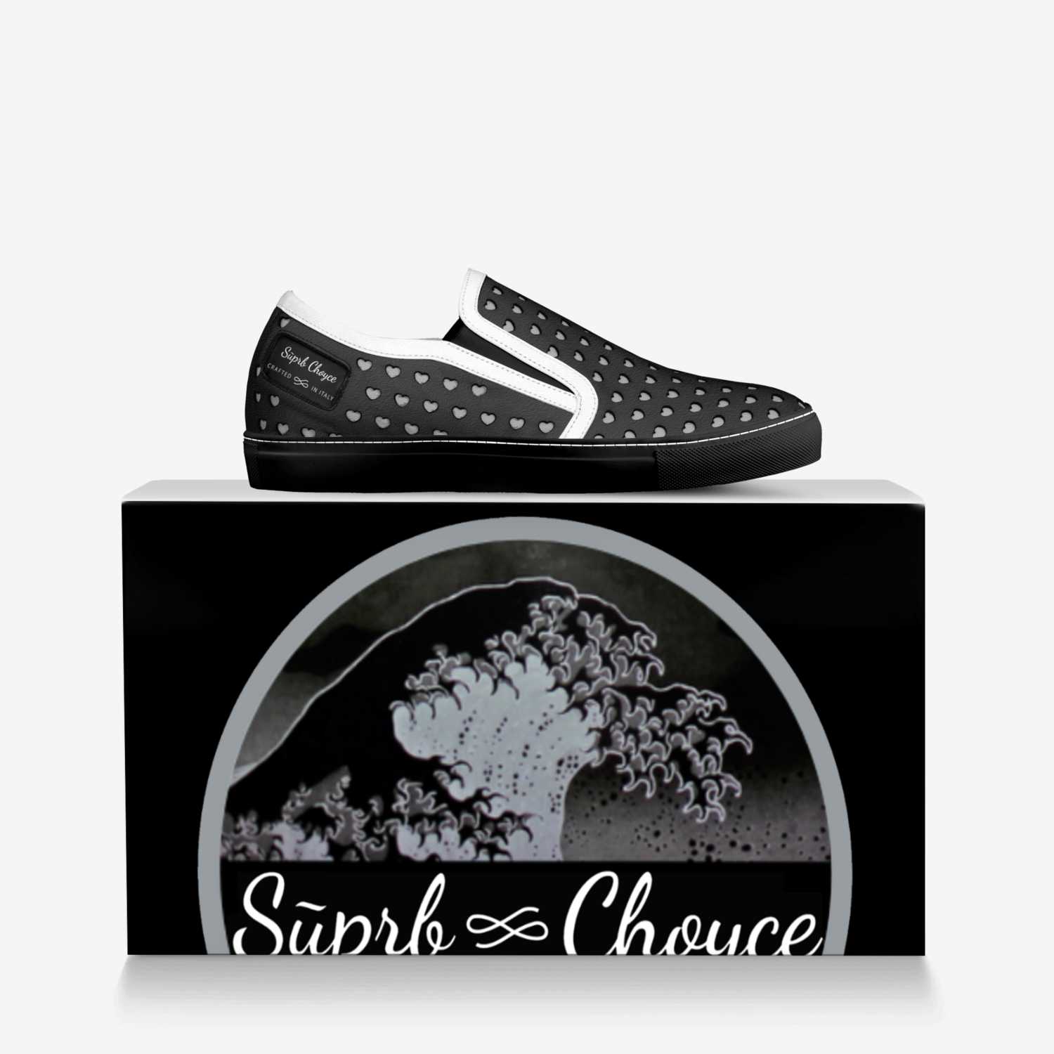 Sūprb Choyce  custom made in Italy shoes by Omari Choyce | Over box view