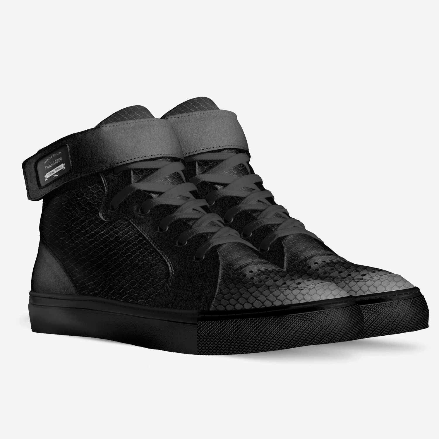 Black Ice  custom made in Italy shoes by Angel Lee | Double view