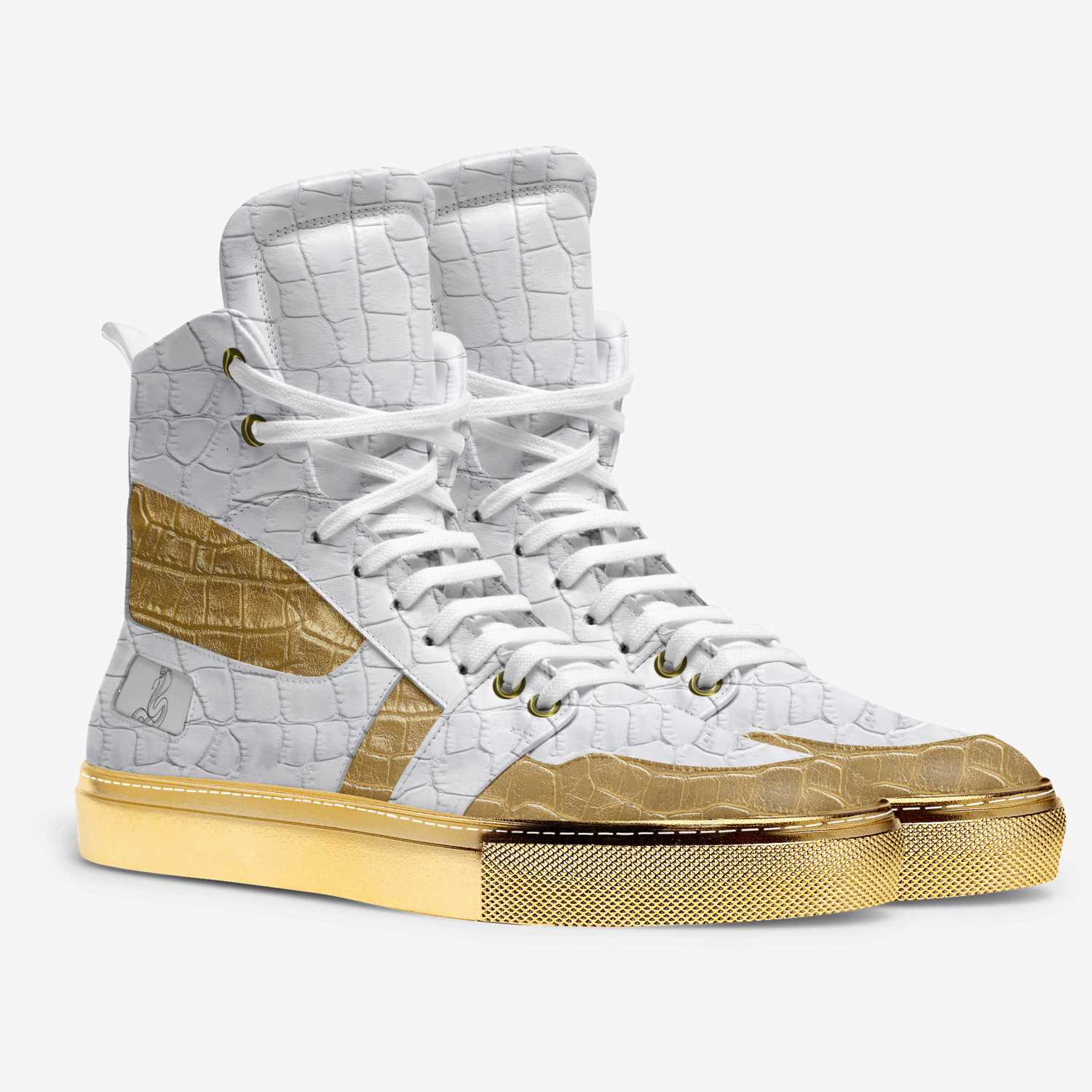 White Albino Snake custom made in Italy shoes by Xquisite Clothing | Double view