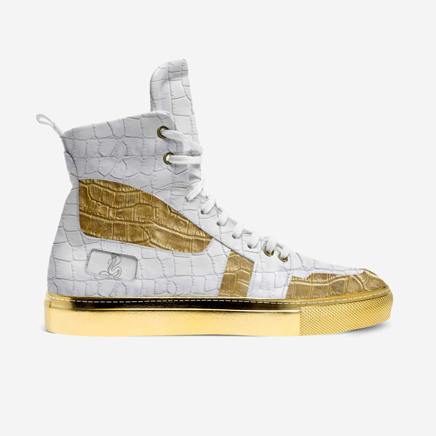 White Albino Snake custom made in Italy shoes by Xquisite Clothing | Side view