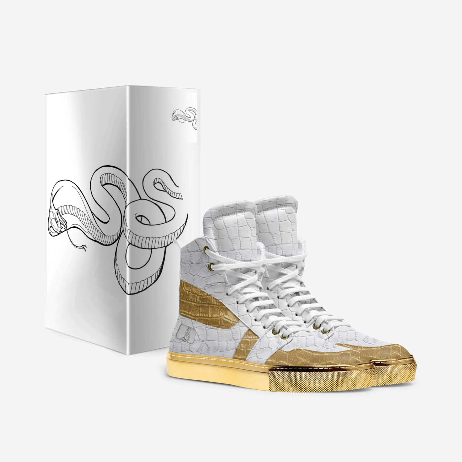 White Albino Snake custom made in Italy shoes by Xquisite Clothing | Box view