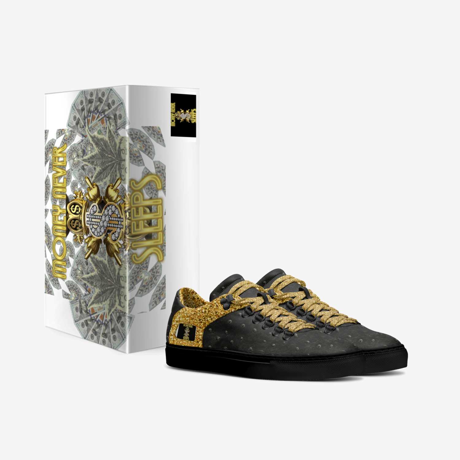 Money Never Sleeps custom made in Italy shoes by Indigo Blues Ways | Box view