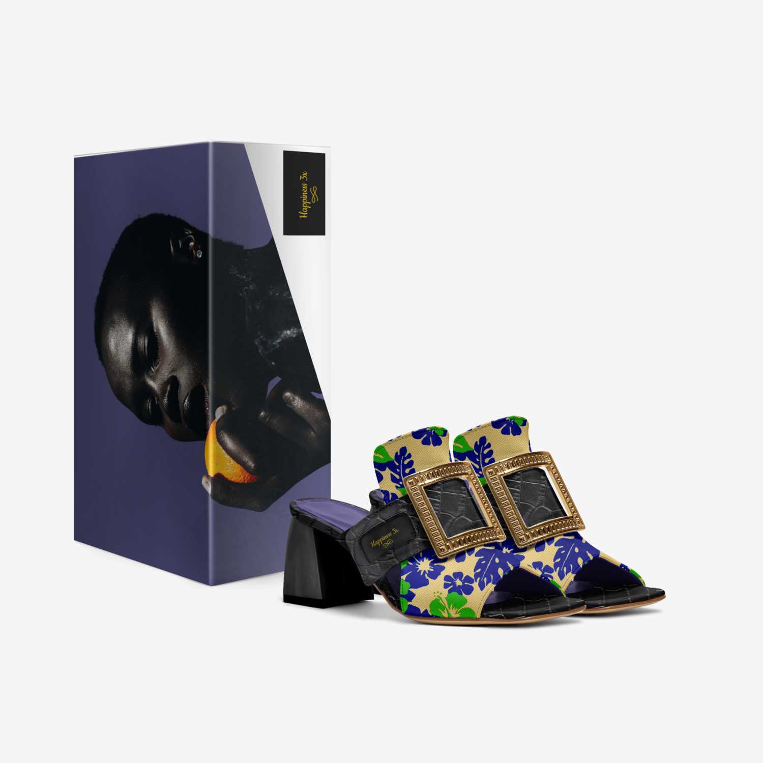 Happiness 3x  custom made in Italy shoes by Nyame Nti Nsibienakou-fawohodie | Box view