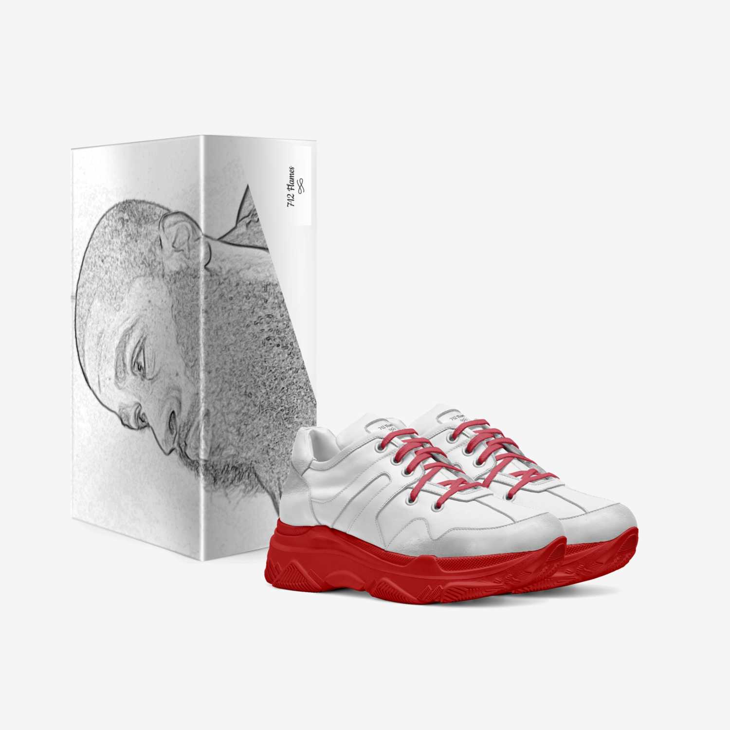 712 Flames  custom made in Italy shoes by Kennyatta Roberts | Box view
