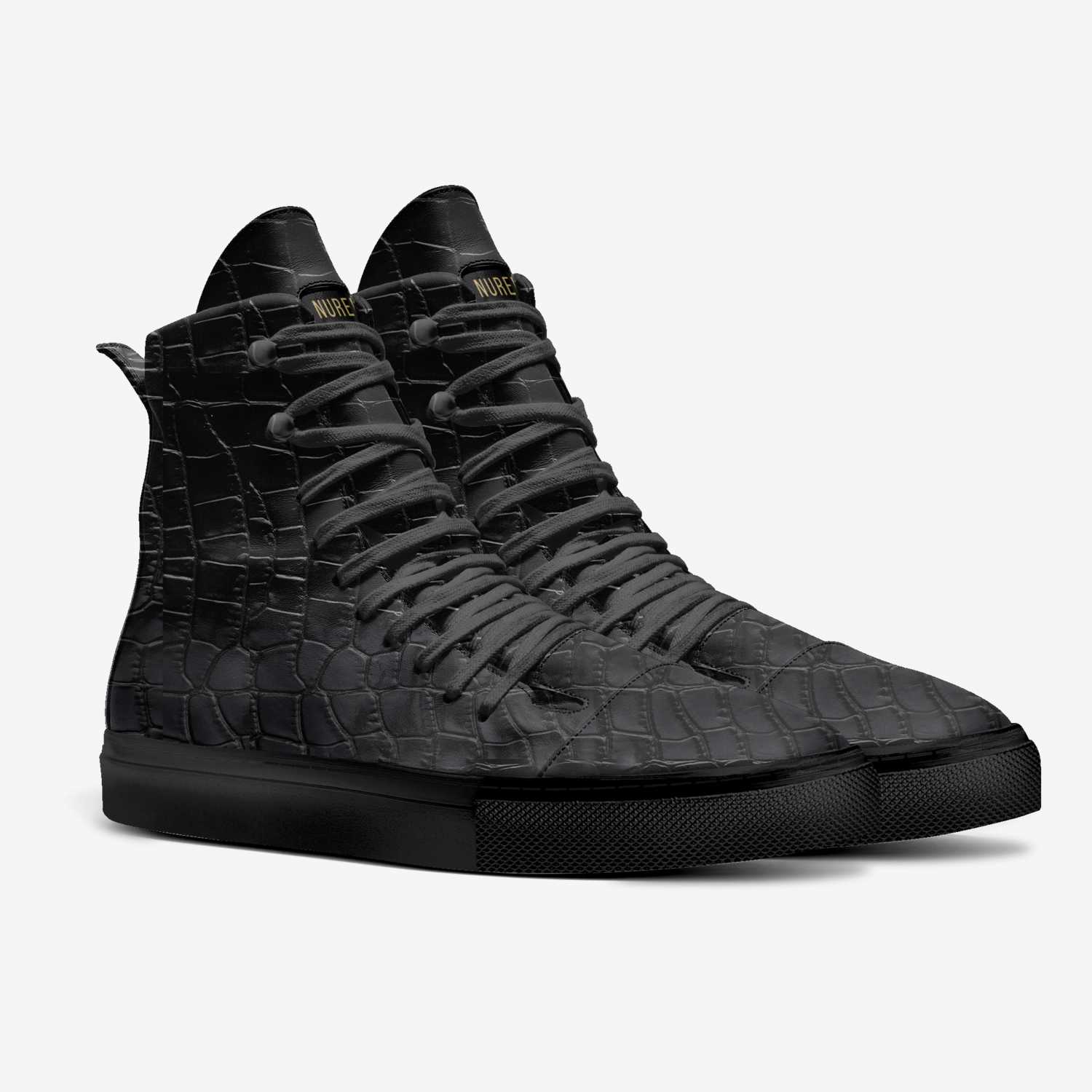 NuVesey Black custom made in Italy shoes by Doron Jamil | Double view