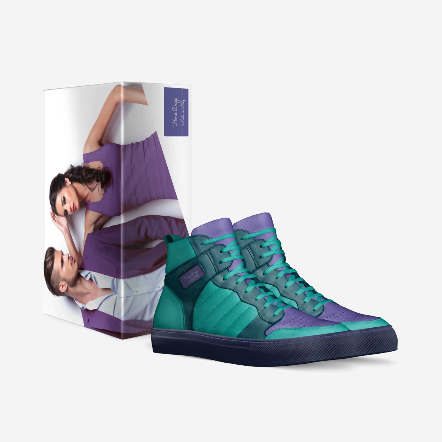 Honei Dripp custom made in Italy shoes by Shasmeen Ismah | Box view
