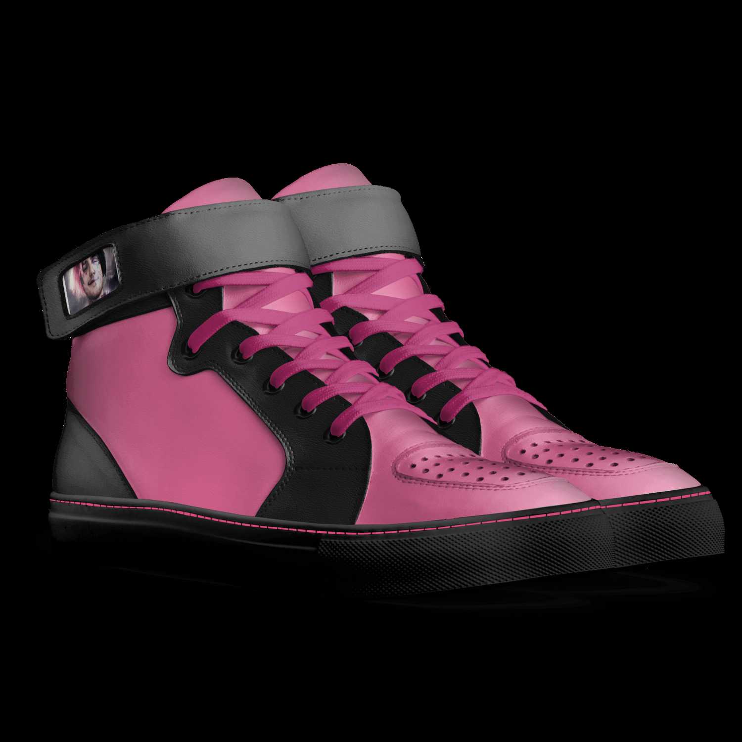 靴 pink geo high sneaker XeXe 1's | A Custom Shoe concept by Xavier Elkins