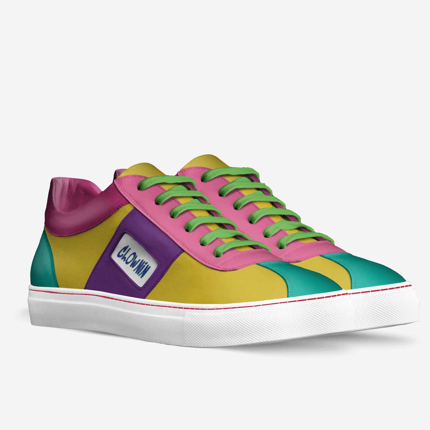Clownin custom made in Italy shoes by Shaneika Jacobs | Double view