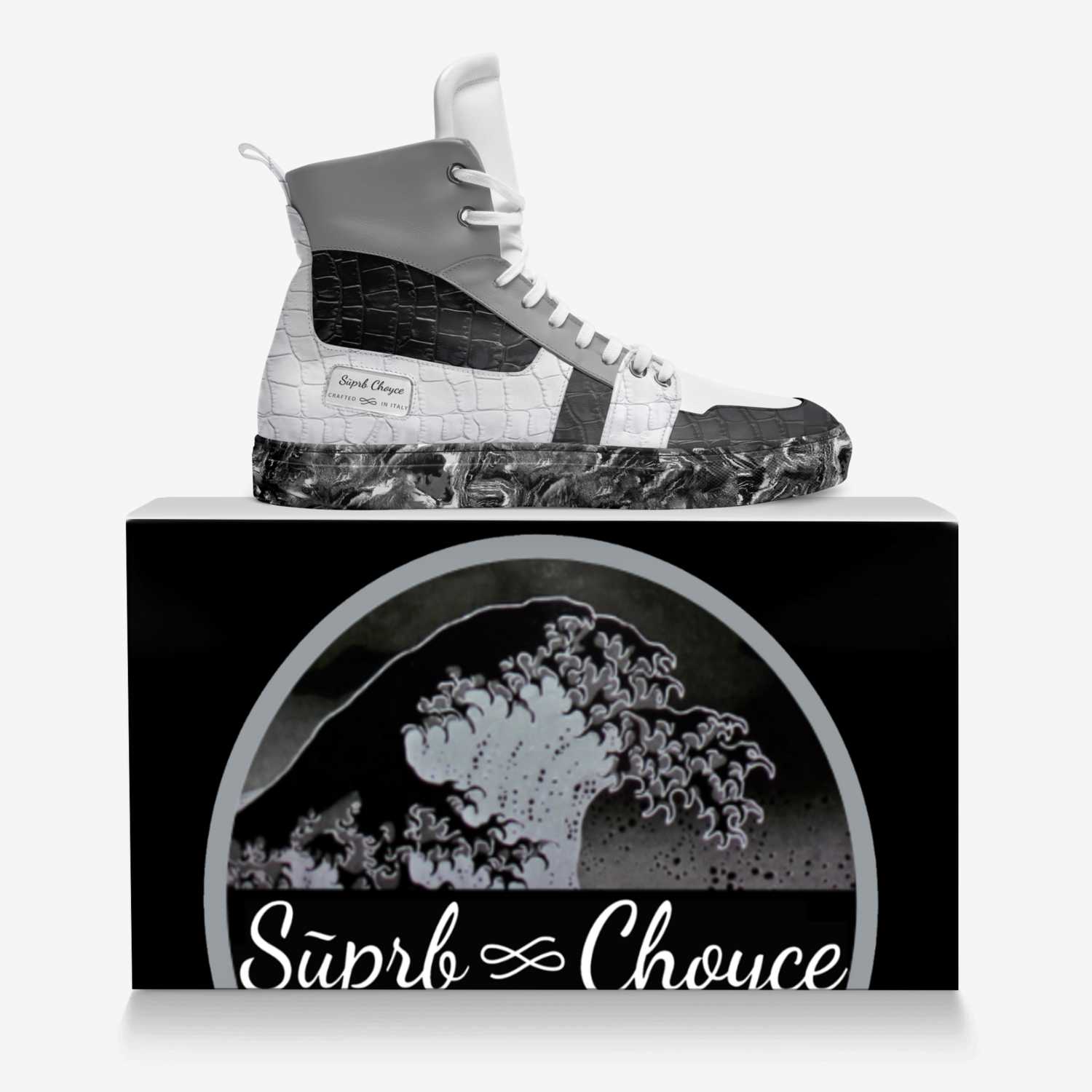 Sūprb Choyce  custom made in Italy shoes by Omari Choyce | Over box view