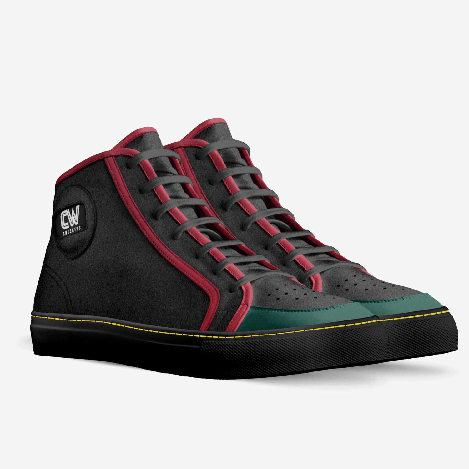 CW Green Goblins custom made in Italy shoes by Terrence Ford | Double view