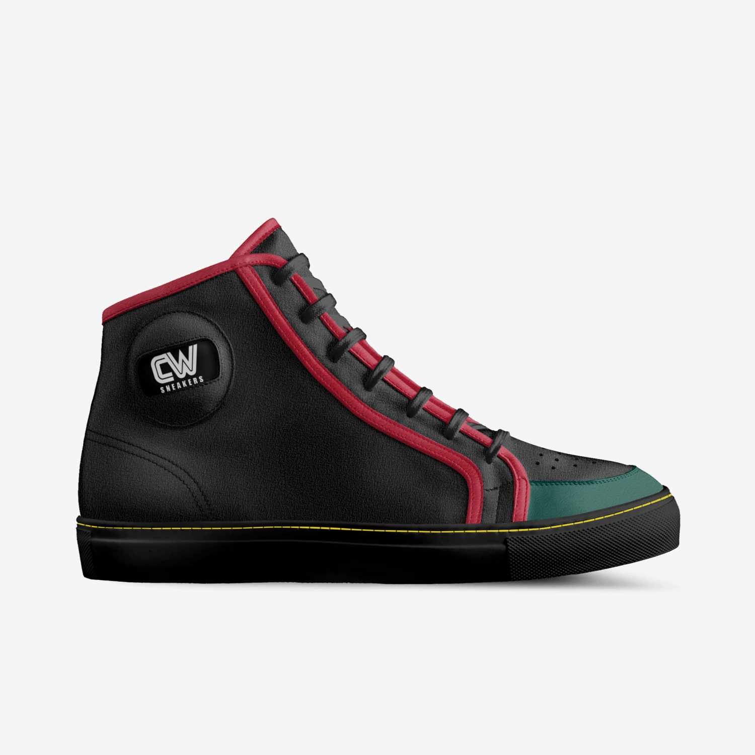 CW Green Goblins custom made in Italy shoes by Terrence Ford | Side view
