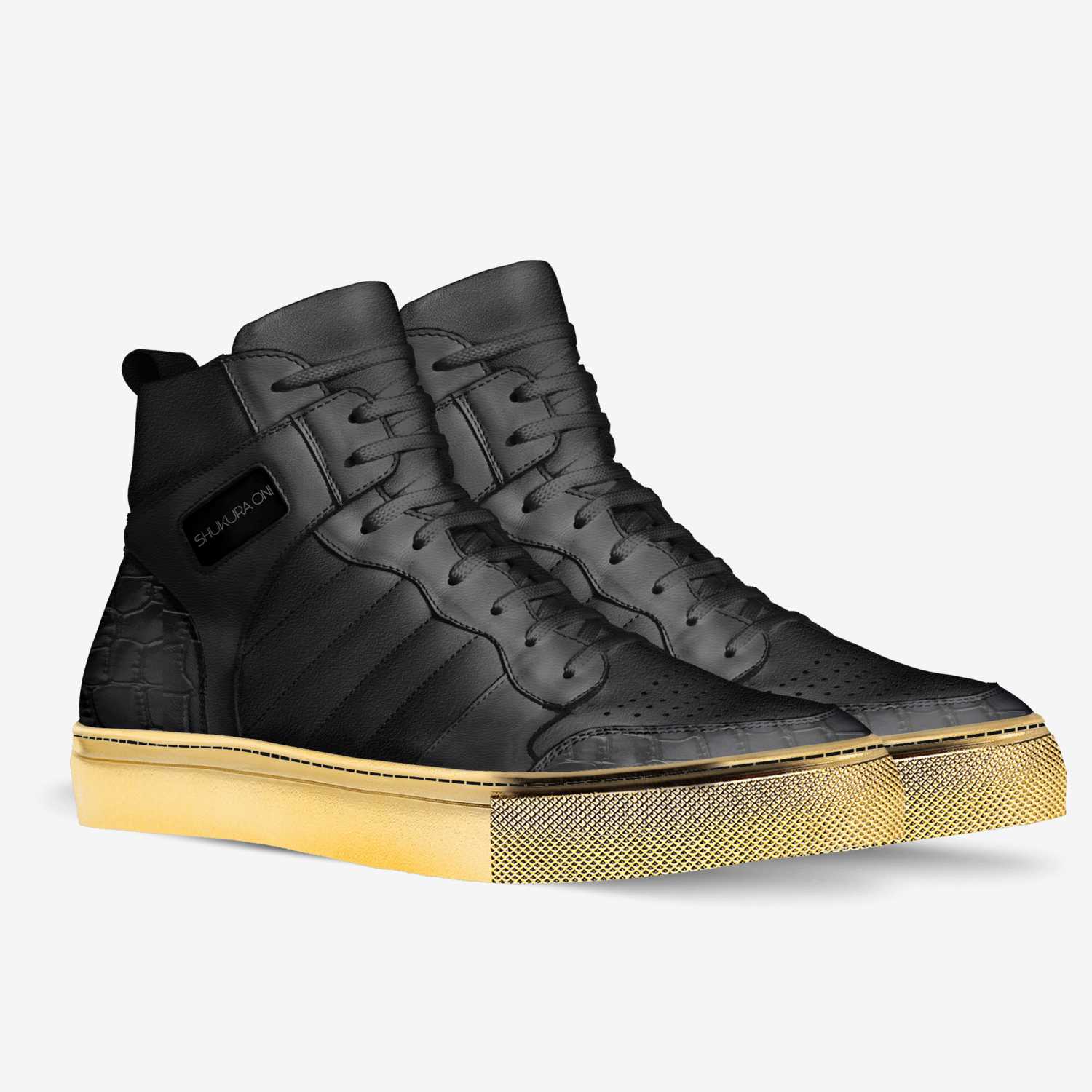 Royal Gold custom made in Italy shoes by Shukura Oni | Double view