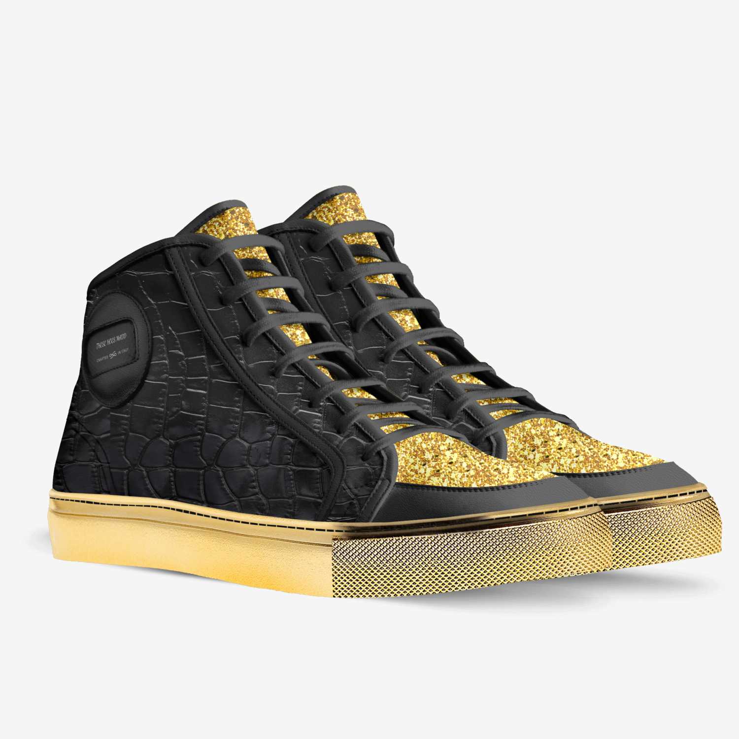 THESE HOES MADD custom made in Italy shoes by Queen Pin | Double view