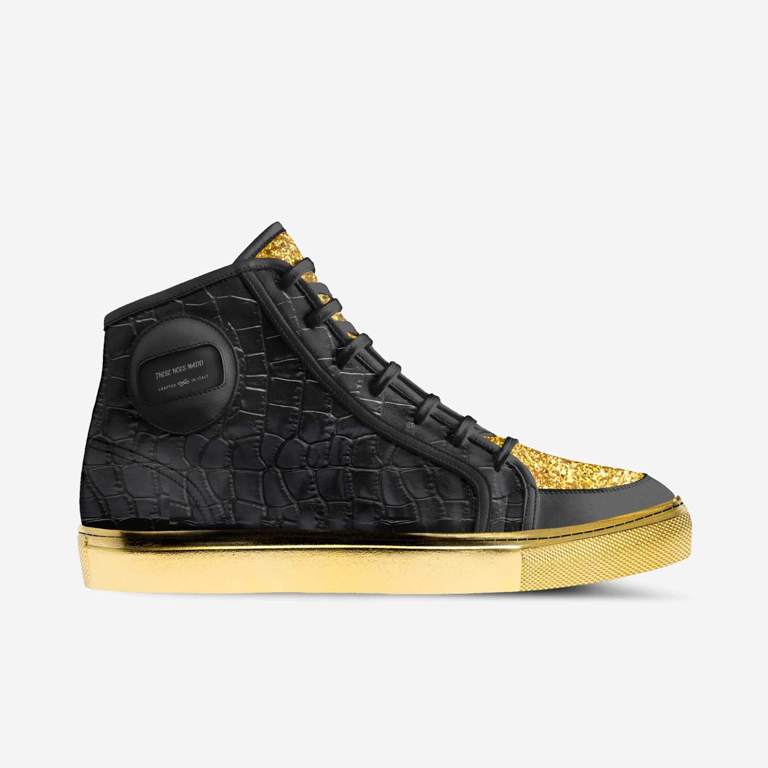THESE HOES MADD custom made in Italy shoes by Queen Pin | Side view