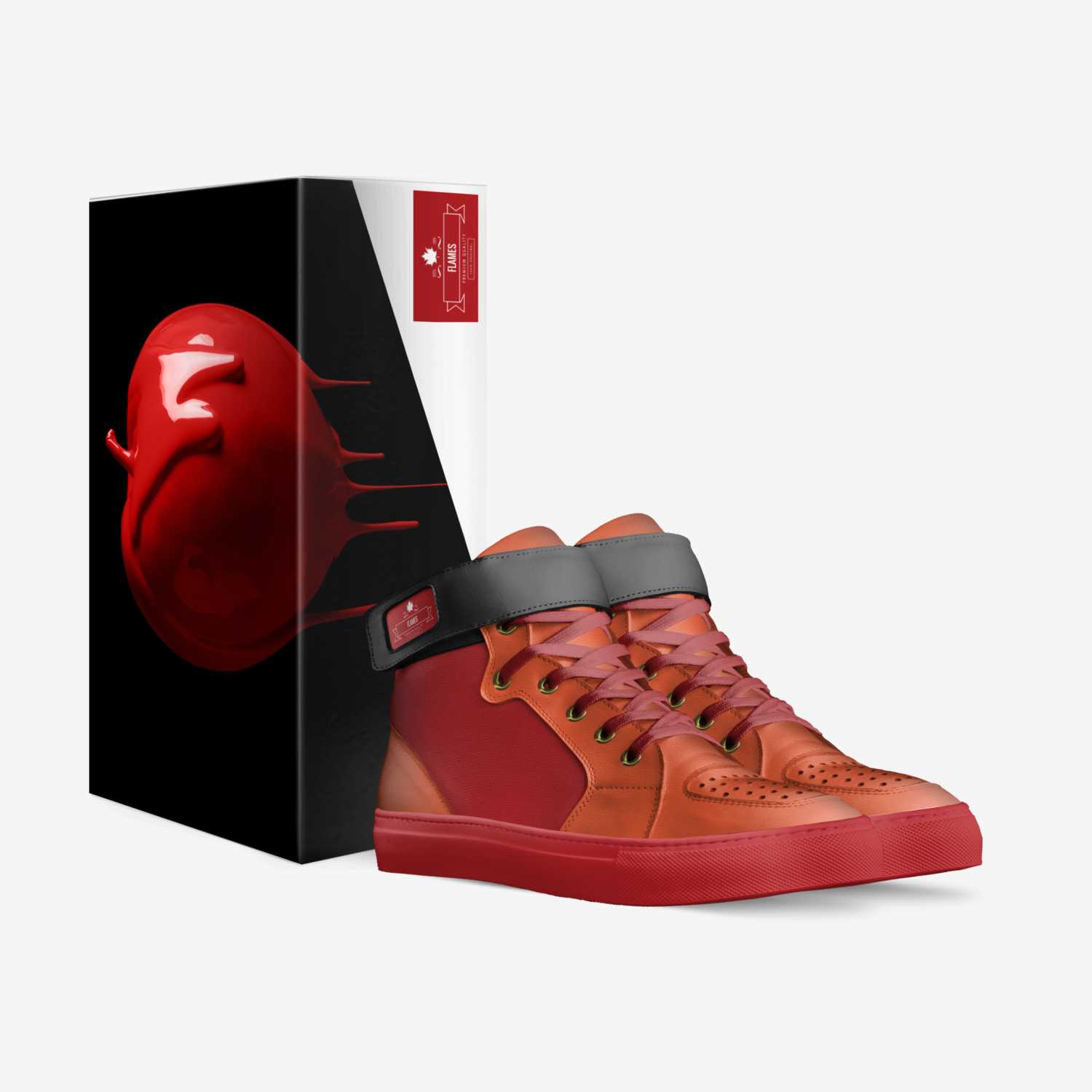 DXH 1 "Flames" custom made in Italy shoes by Dorian Holland | Box view