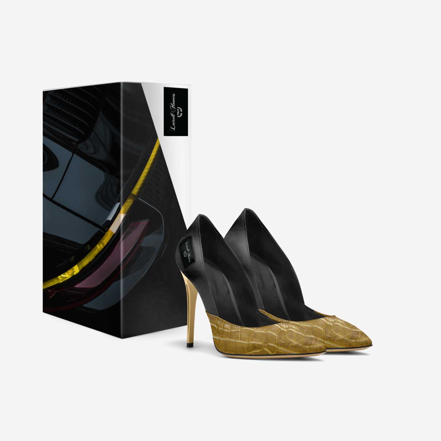 Latrell Flowers custom made in Italy shoes by Tia Latrell | Box view
