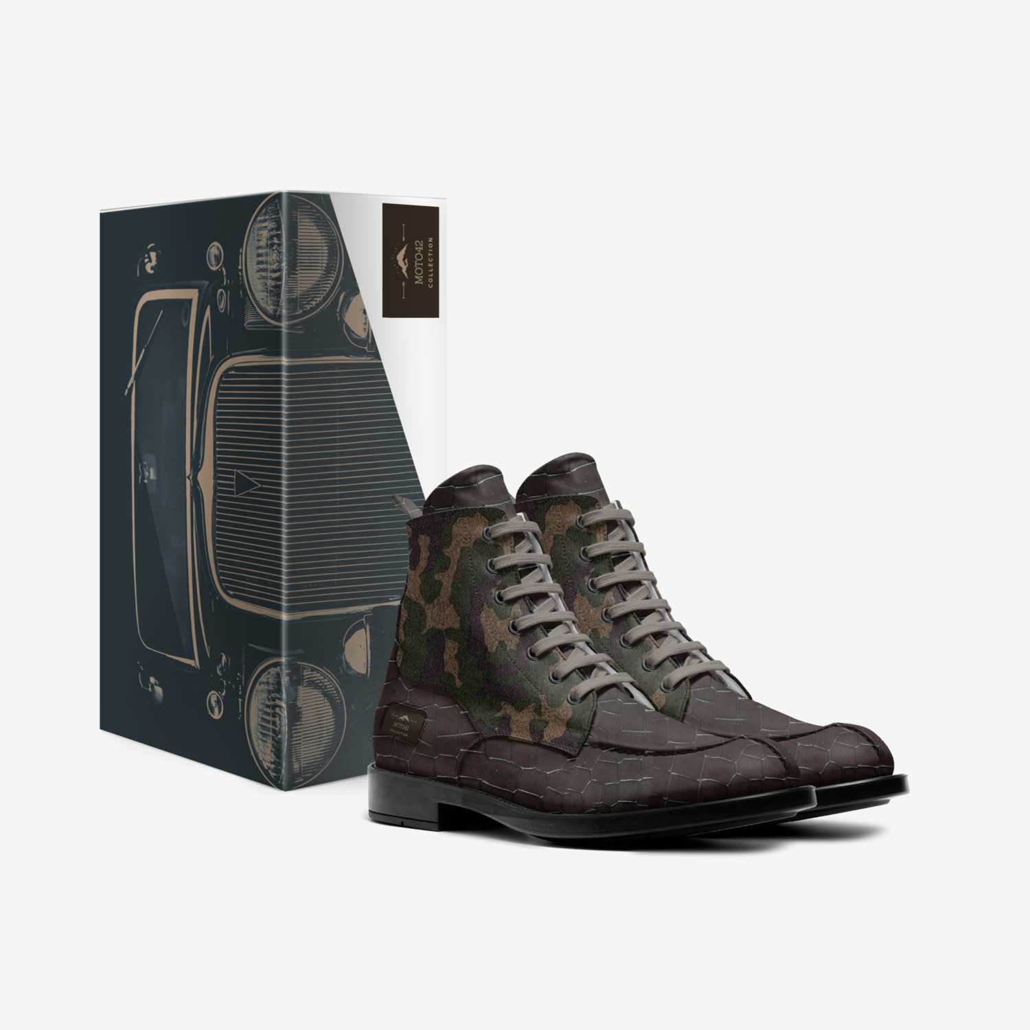 MOTO42 custom made in Italy shoes by Daenjoli Smith | Box view