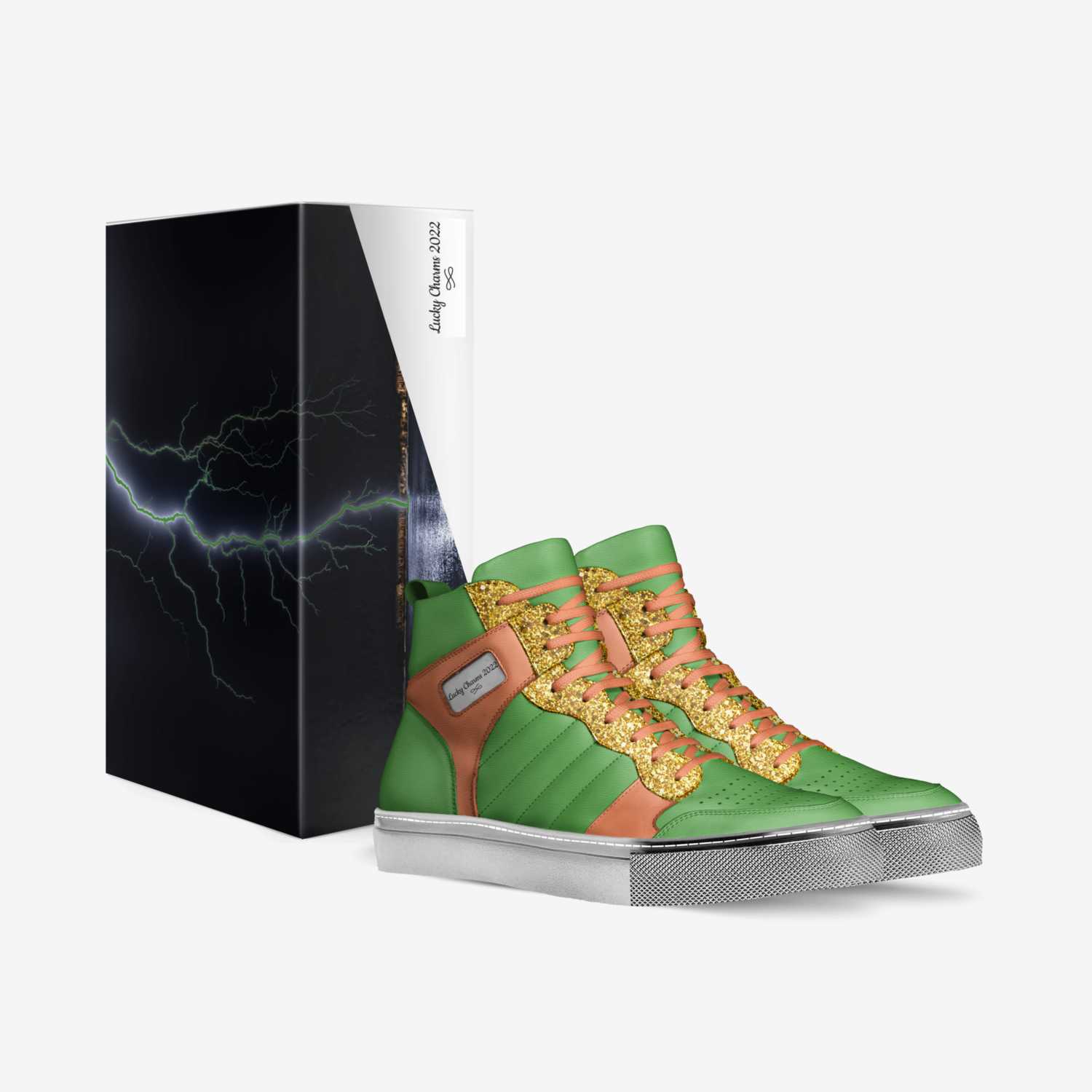 Lucky Charms 2022 custom made in Italy shoes by Justin Williams | Box view