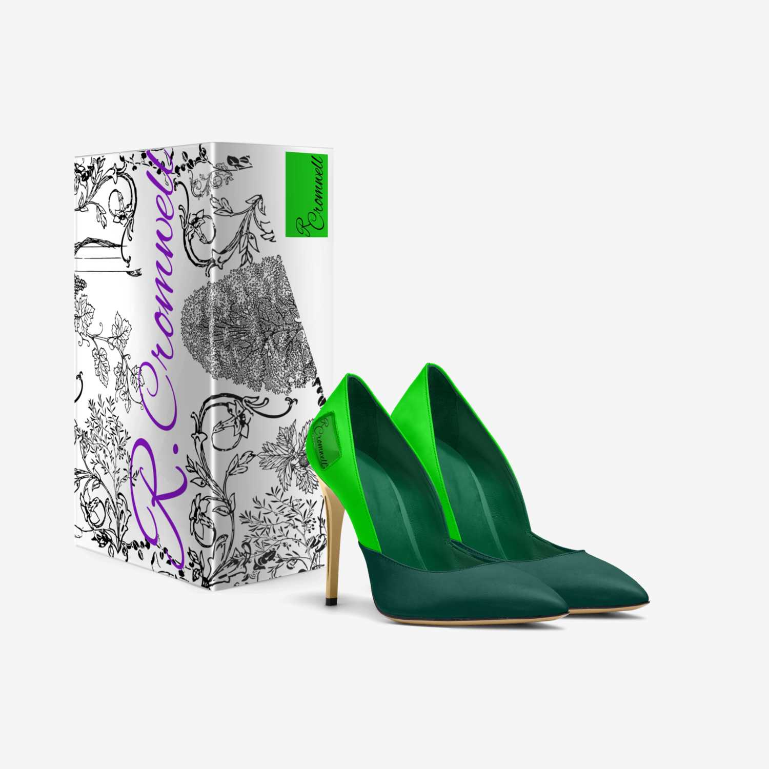 Green Love custom made in Italy shoes by Royal Cromwell | Box view