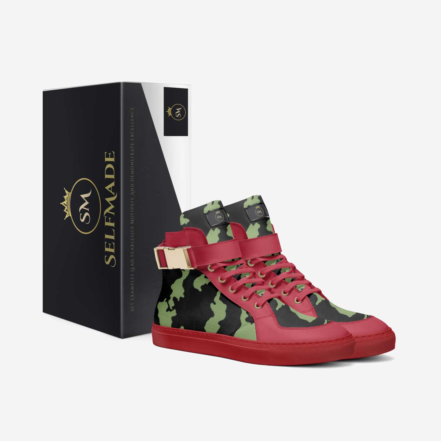 Red Camo custom made in Italy shoes by Brian Washington | Box view