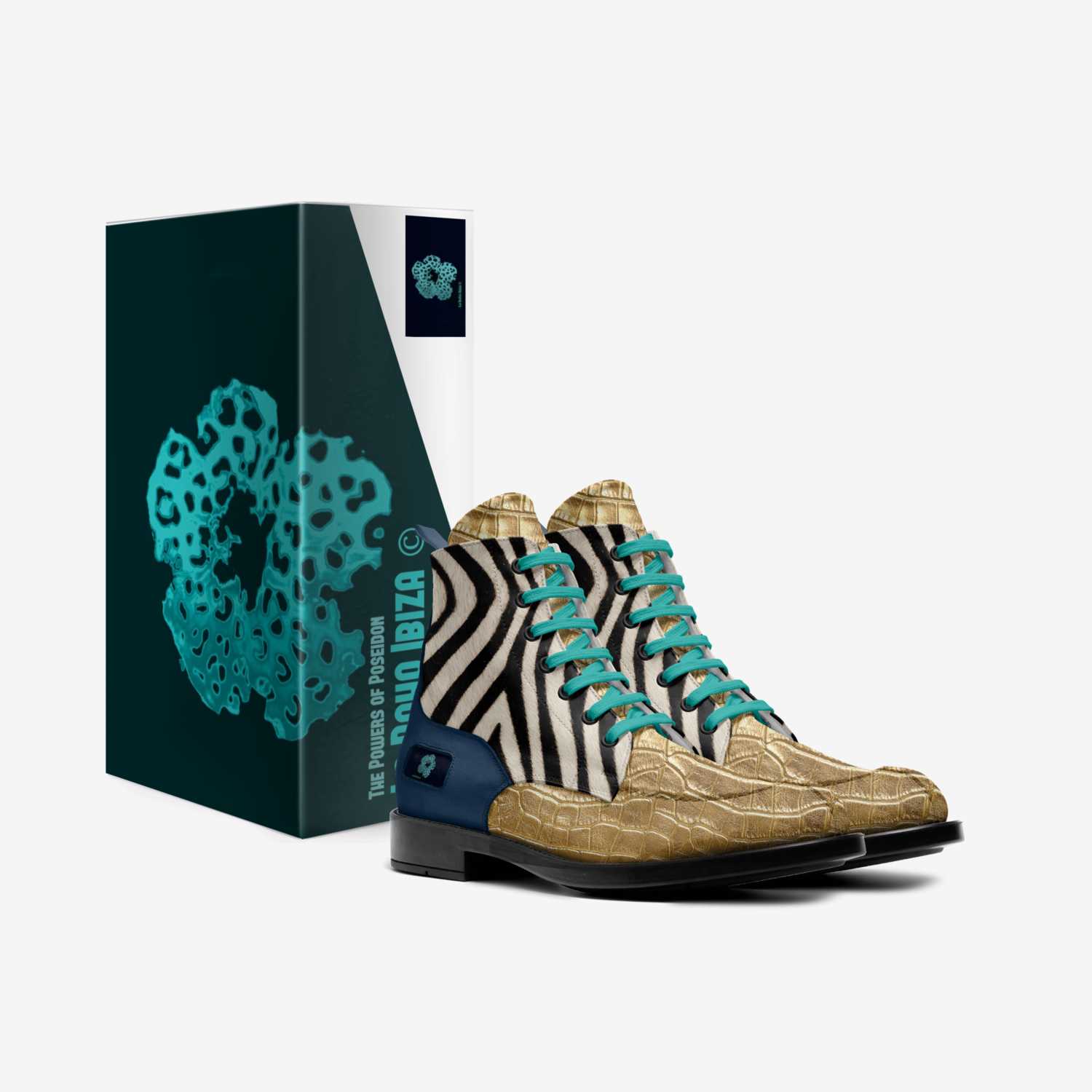 Powers of Poseidon custom made in Italy shoes by Coralie Tinguely | Box view