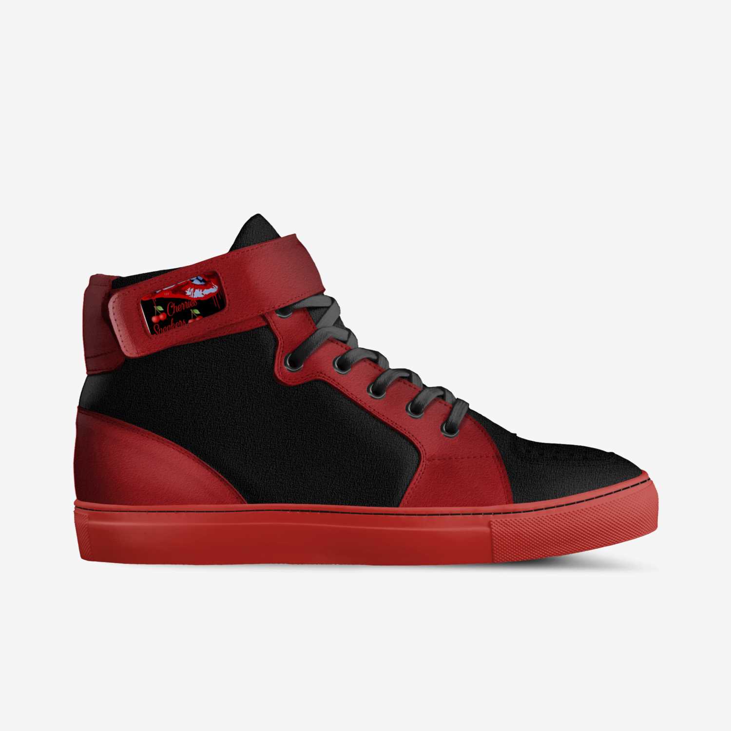 Cherries Sneakers custom made in Italy shoes by Joshua Williams | Side view