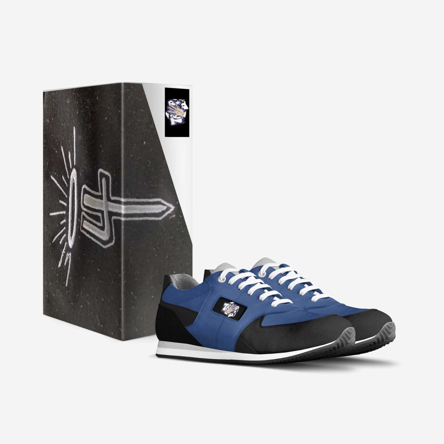 Tr4p G ''El azul'' custom made in Italy shoes by Jamez Netan El | Box view