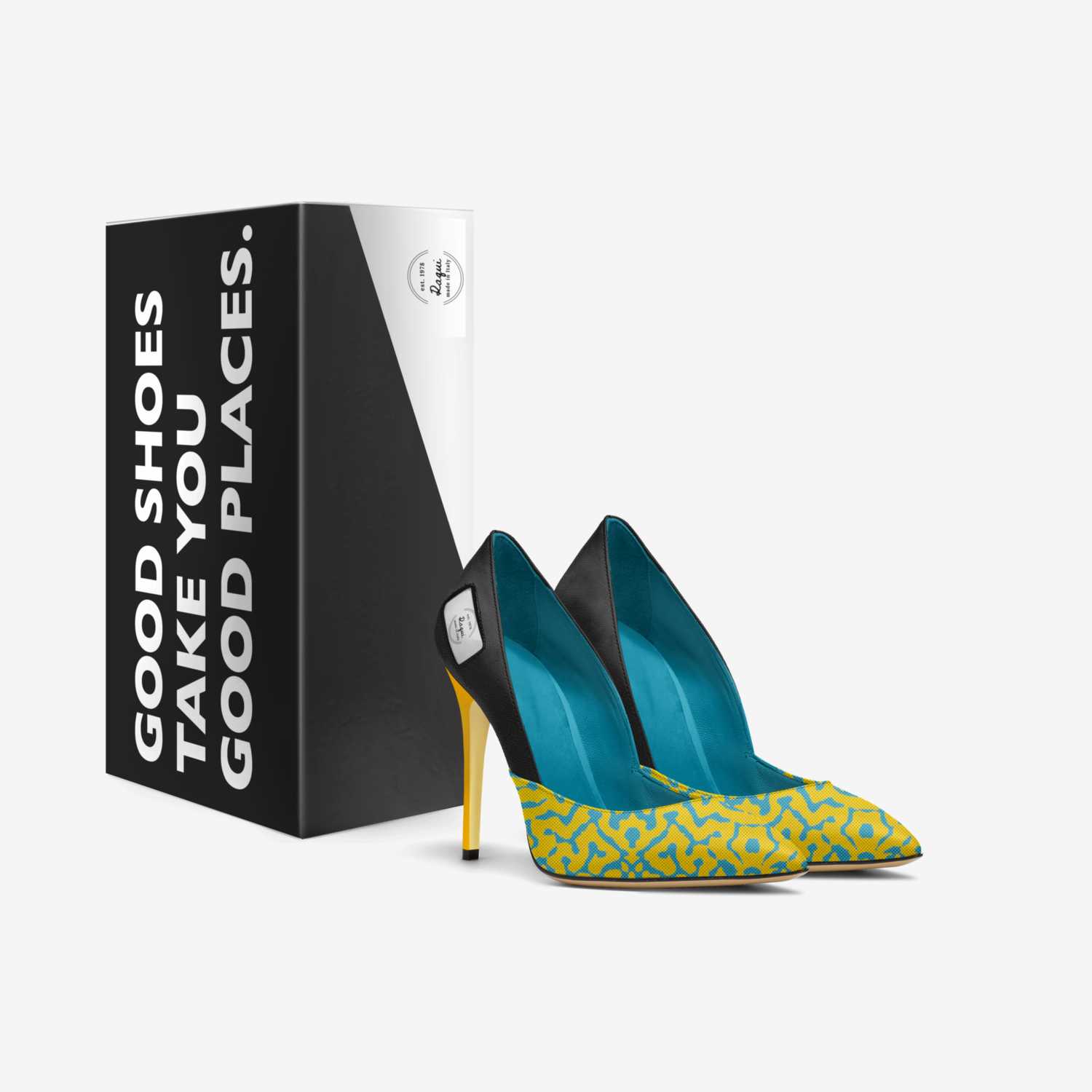 Raqui custom made in Italy shoes by Raquel Diallo | Box view