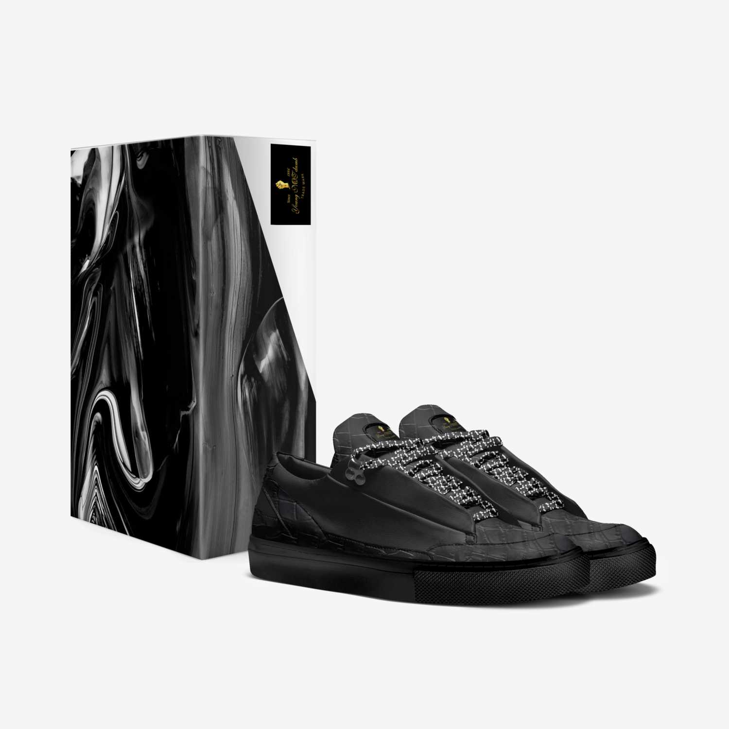 Dazzle black  custom made in Italy shoes by Kojo Baafi Debrah | Box view