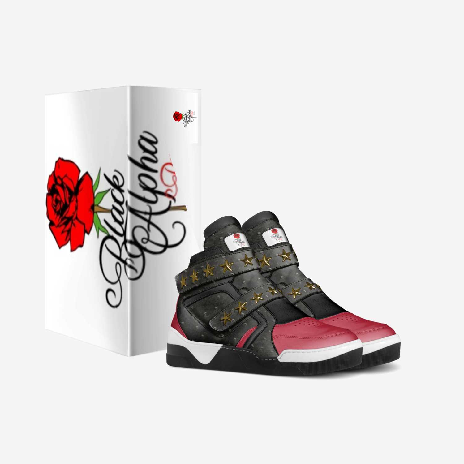 BLACK-ALPHA..ROSE  custom made in Italy shoes by Terrell James | Box view
