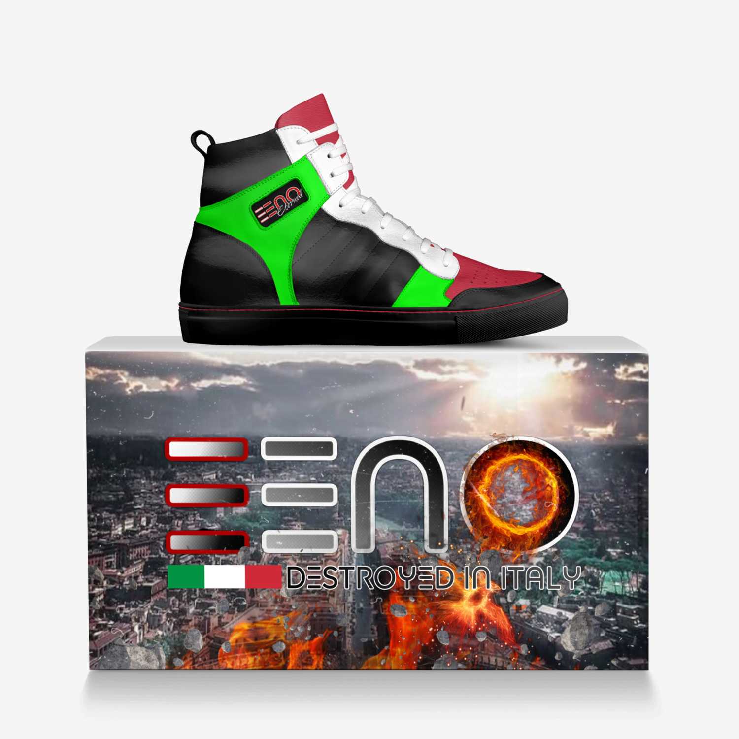 ENO ETERNAL custom made in Italy shoes by Redstar Mafia | Over box view